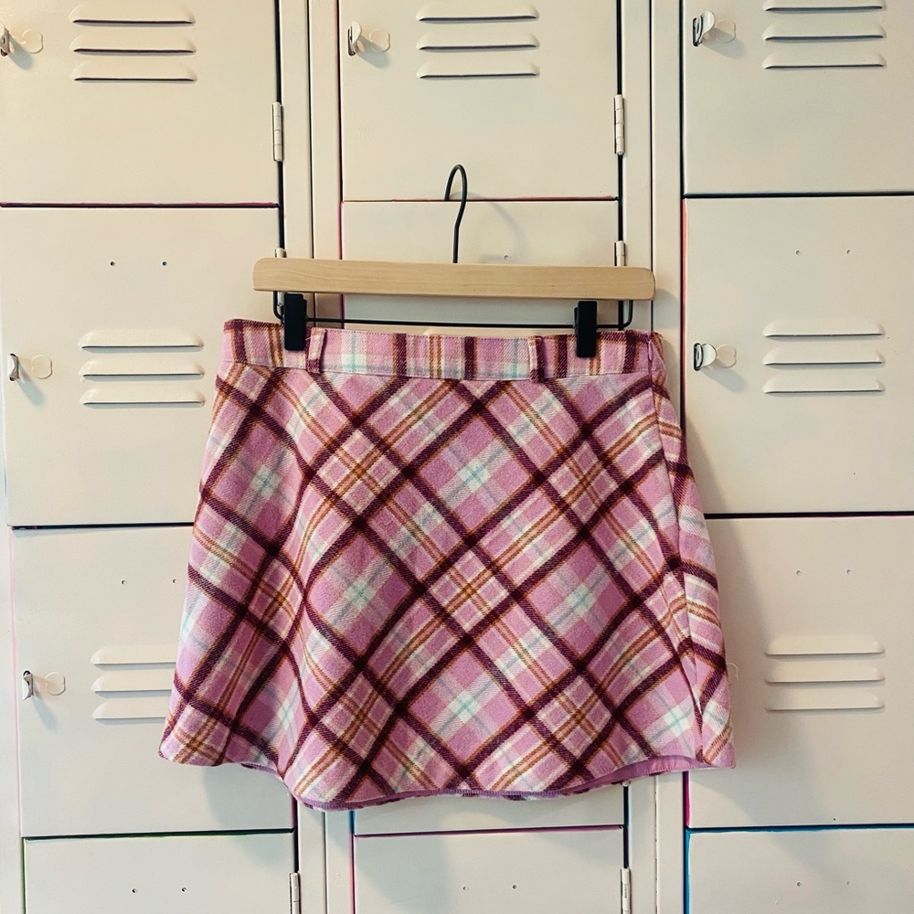 Pink Plaid A-Line Women's Skirt